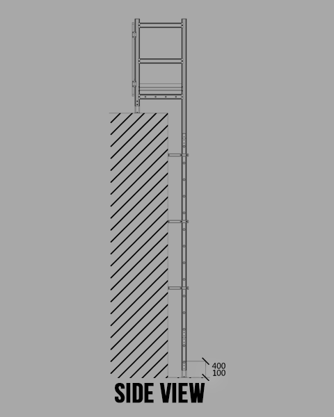 Escalera fija de aluminio básica - Anticaídas